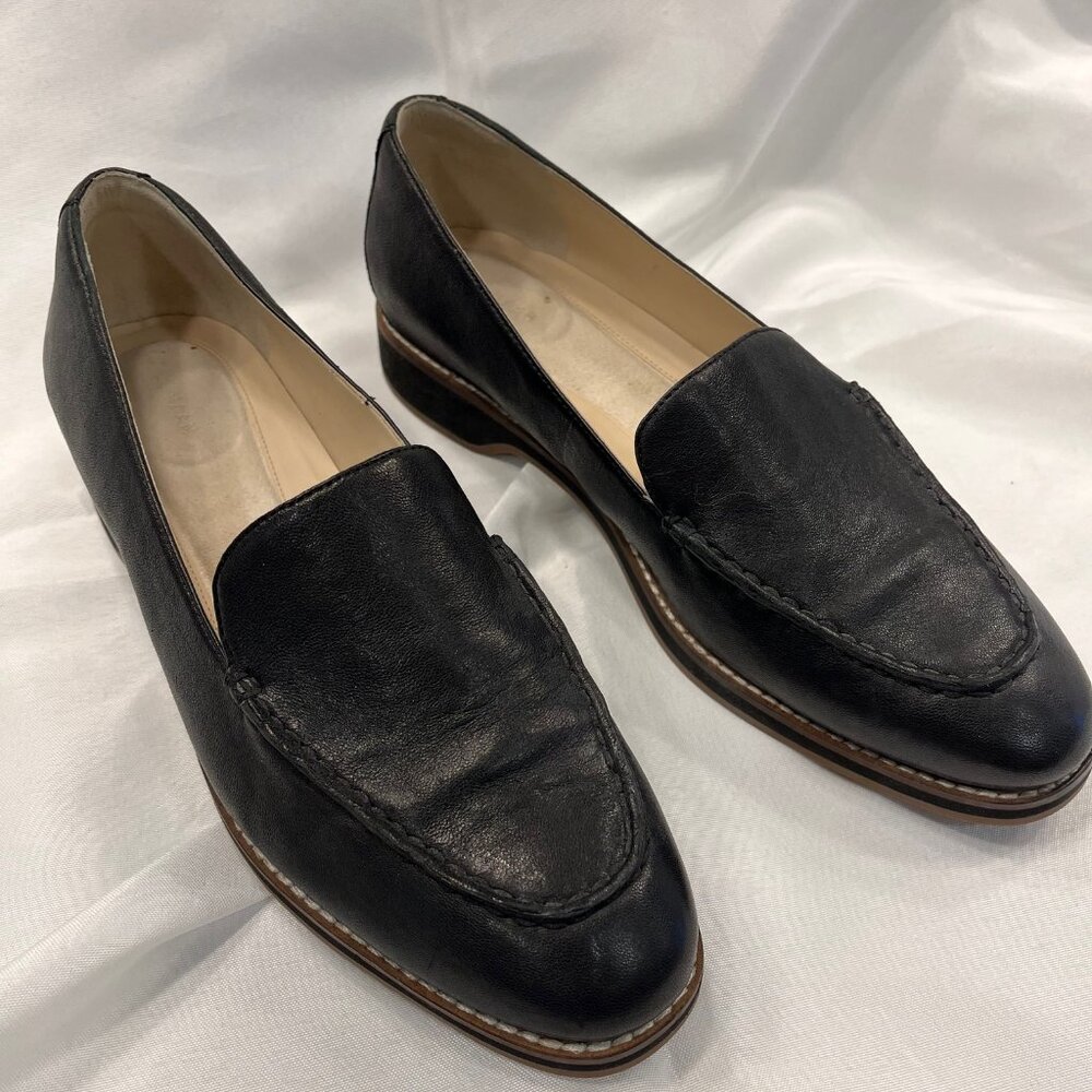 Cole Haan Black Leather GrandOS Slipon Comfort Loafers Size 9